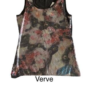 Floral Sequin Women's Top - Multicolor